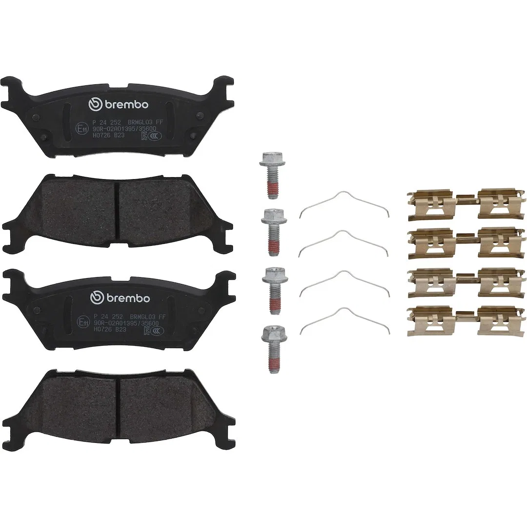 P24252 – BREMBO Brake Pad, Low-Metallic Set Of 4 With Mounting Hardware - view 2